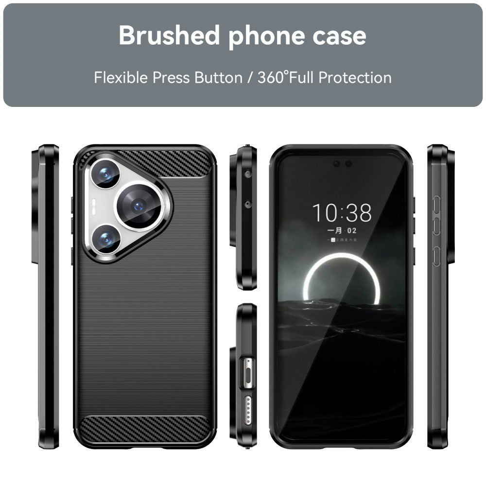 EIDERWOOD Huawei Pura 70 Pro / 70 Pro+ (Plus) Brushed Carbon Skal - Svart