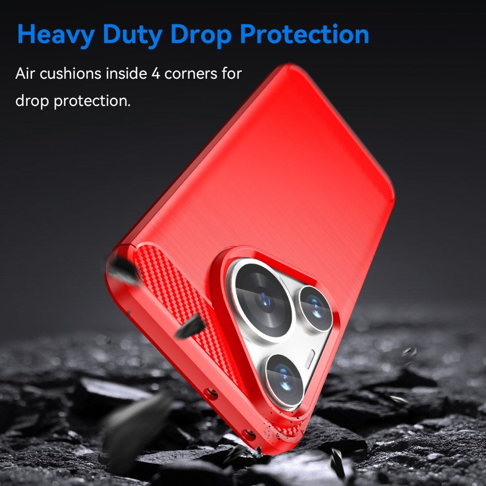 EIDERWOOD Huawei Pura 70 Pro / 70 Pro+ (Plus) Brushed Carbon Skal - Röd