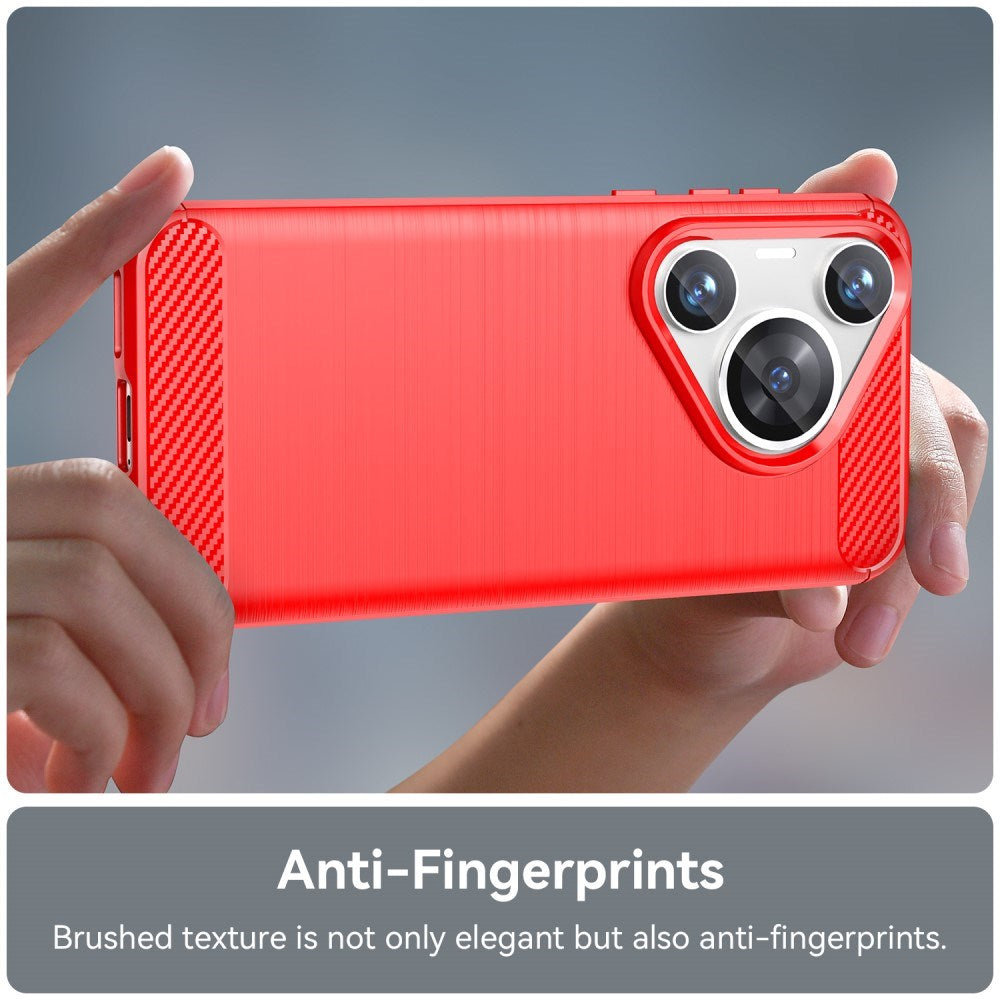 EIDERWOOD Huawei Pura 70 Pro / 70 Pro+ (Plus) Brushed Carbon Skal - Röd