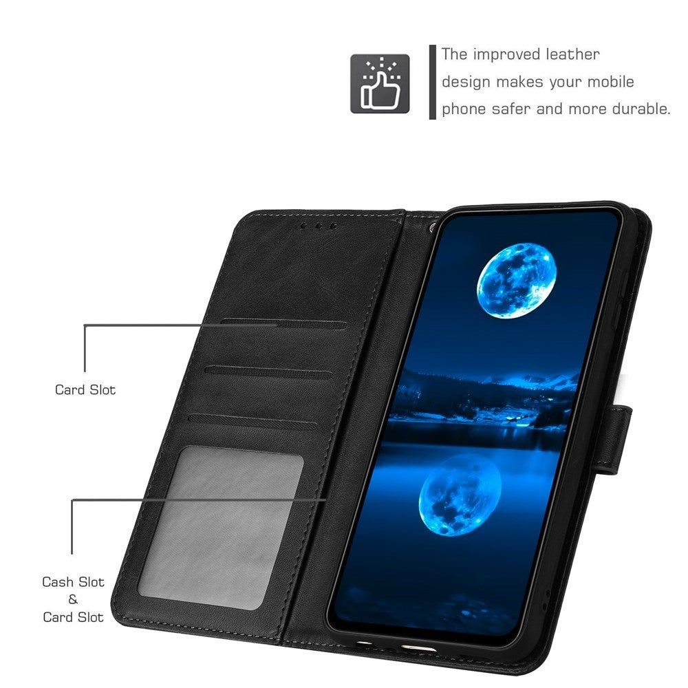 OPPO A77 (5G) / A57 / A57s EIDERWOOD Konstläder Fodral m. Rem - Svart