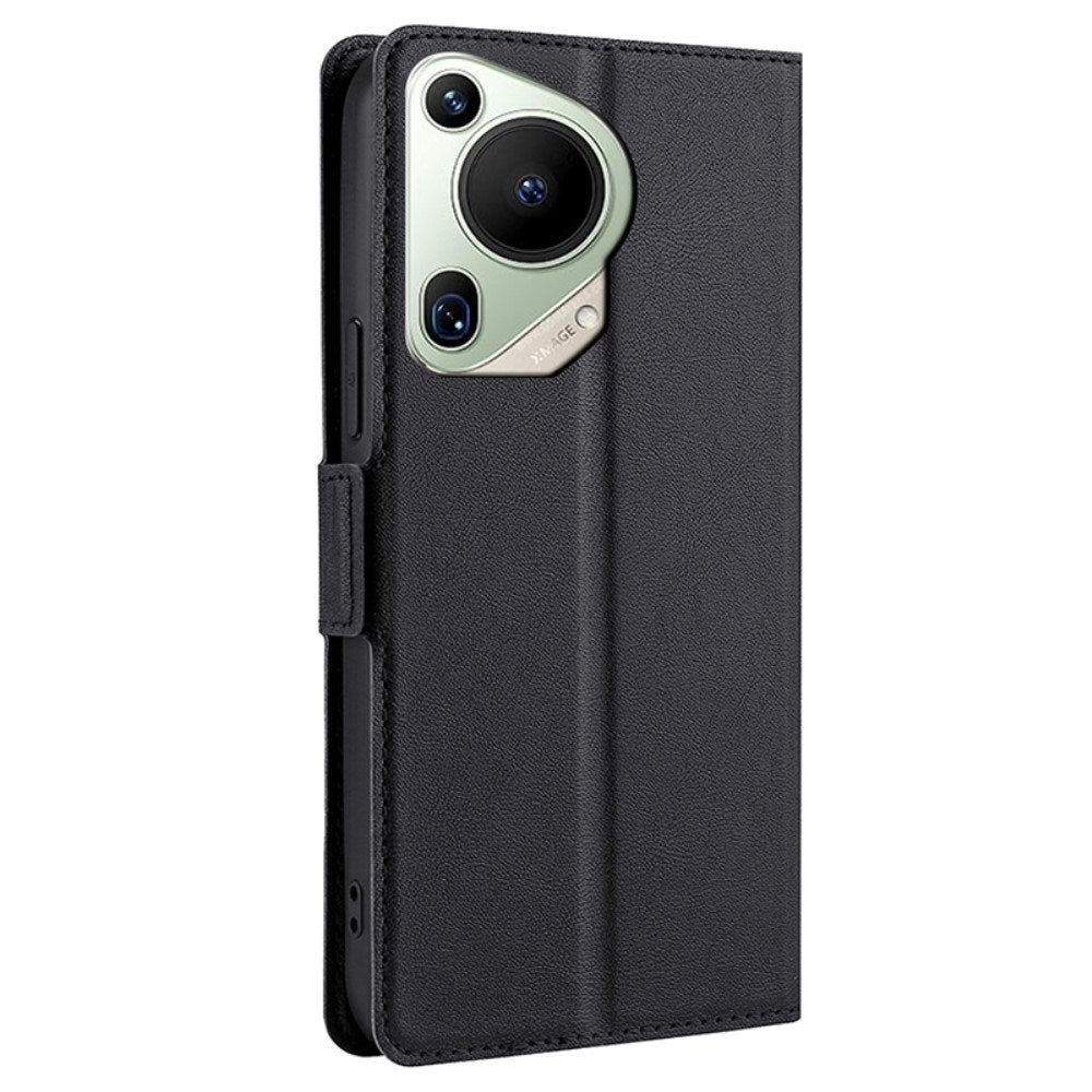 EIDERWOOD Huawei Pura 70 Ultra Fodral i Konstläder med Korthållare och Ståfunktion - Svart