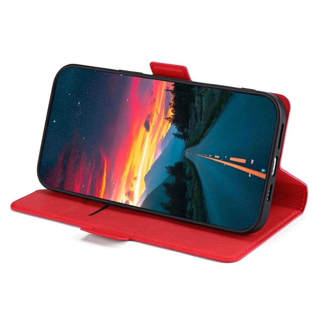 EIDERWOOD Huawei Pura 70 Ultra Fodral i Konstläder med Korthållare och Ståfunktion - Röd