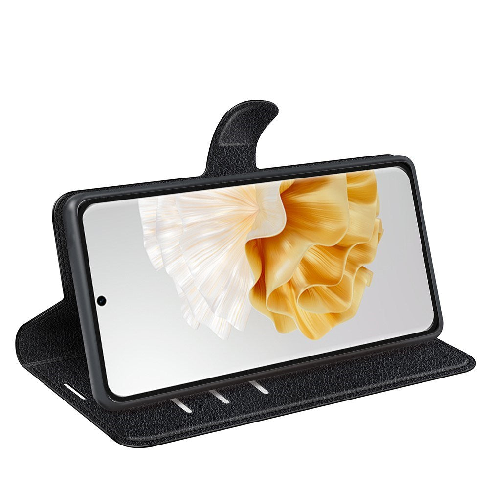 EIDERWOOD Huawei Pura 70 Konstläder Flip Fodral m. Korthållare & Ställfunktion - Svart