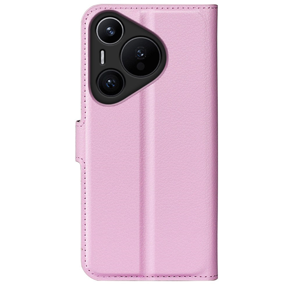 EIDERWOOD Huawei Pura 70 Konstläder Flip Fodral m. Korthållare & Ställfunktion - Rosa