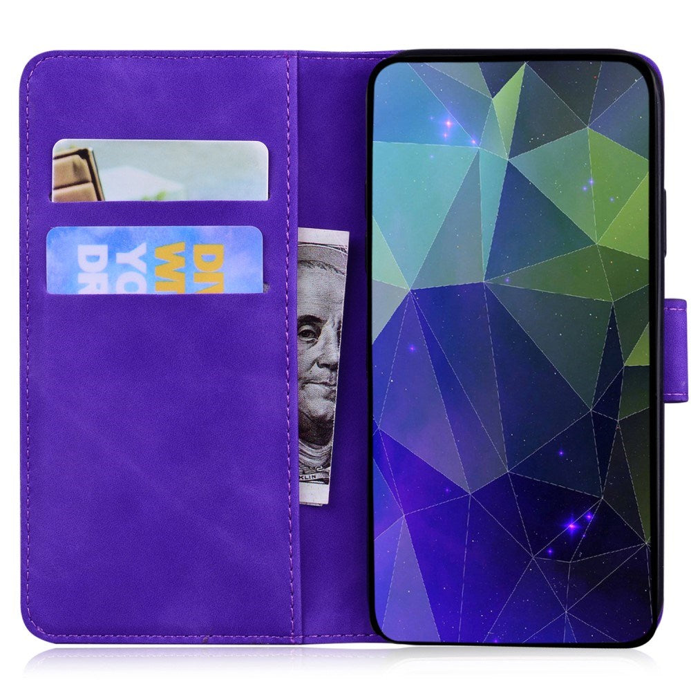 EIDERWOOD iPhone 17e / 16e Konstläder Fodral med Plånbok Stativfunktion - Lila