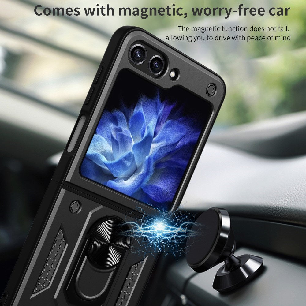 EIDERWOOD Samsung Galaxy Z Flip7 FE / Flip6 Hybrid Hantverkar Skal m. Kickstand - Svart