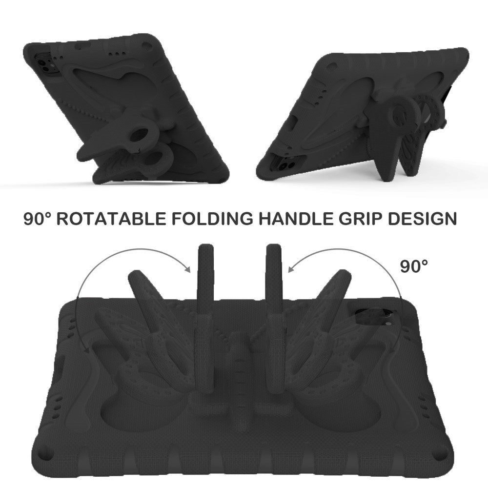 EIDERWOOD iPad Pro 11" (2025 / 2024) Barnskal med Stativfunktion - Fjäril - Svart