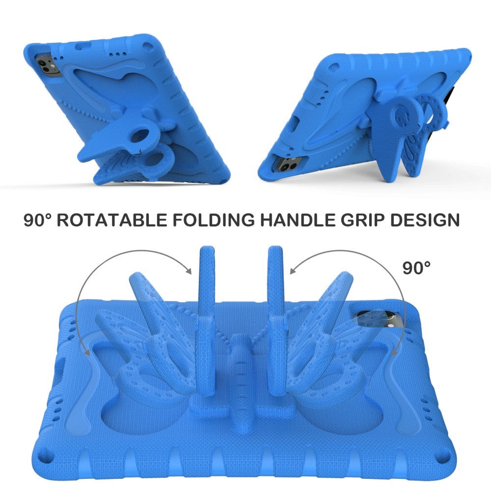 EIDERWOOD iPad Pro 11" (2025 / 2024) Barnskal med Stativfunktion - Fjäril - Blå