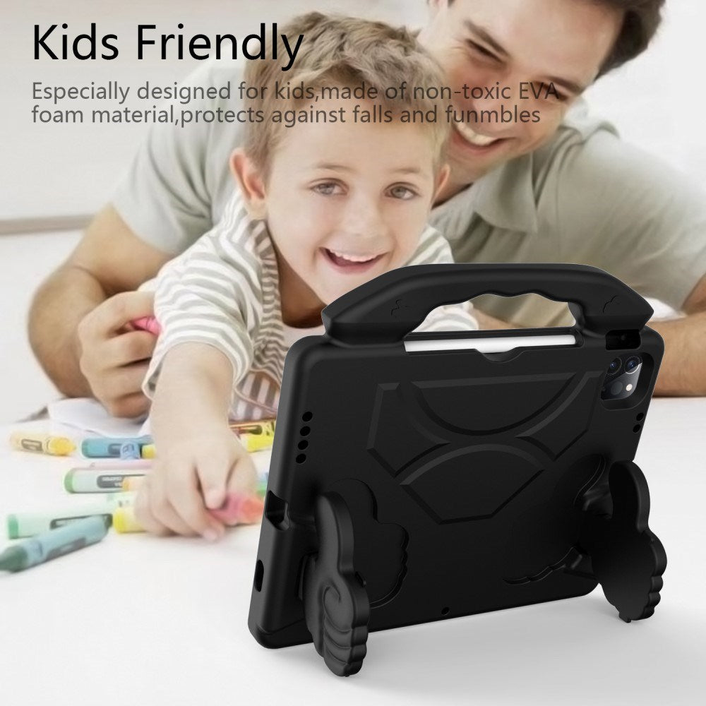 EIDERWOOD iPad Air 13" (2025 / 2024) / Pro 13" (2025 / 2024) / Pro 12.9" (2022-2018) Barnskal med Stativfunktion - Tumme Upp - Svart