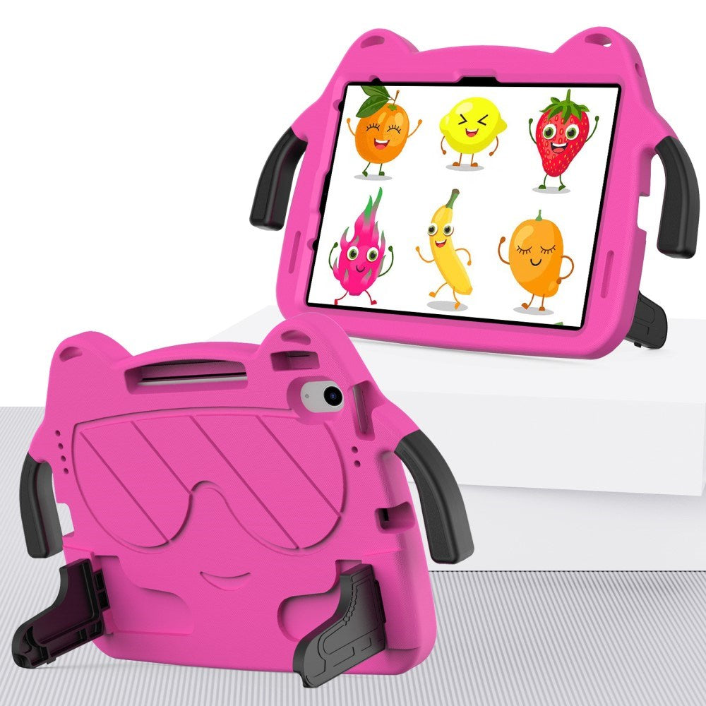 EIDERWOOD iPad Air 11" (2026 / 2025 / 2024) Barnskal - Smiley - Stativ & Handtag - Rosa