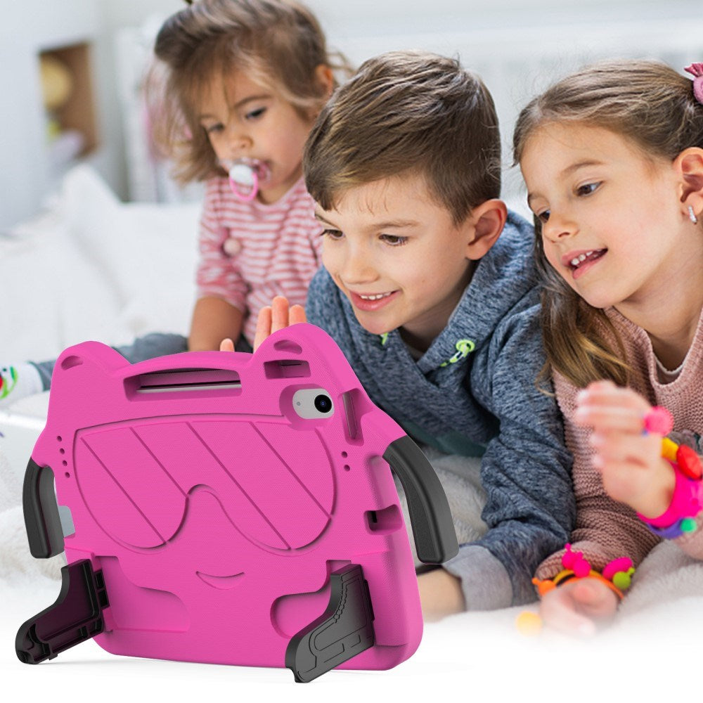 EIDERWOOD iPad Air 11" (2026 / 2025 / 2024) Barnskal - Smiley - Stativ & Handtag - Rosa