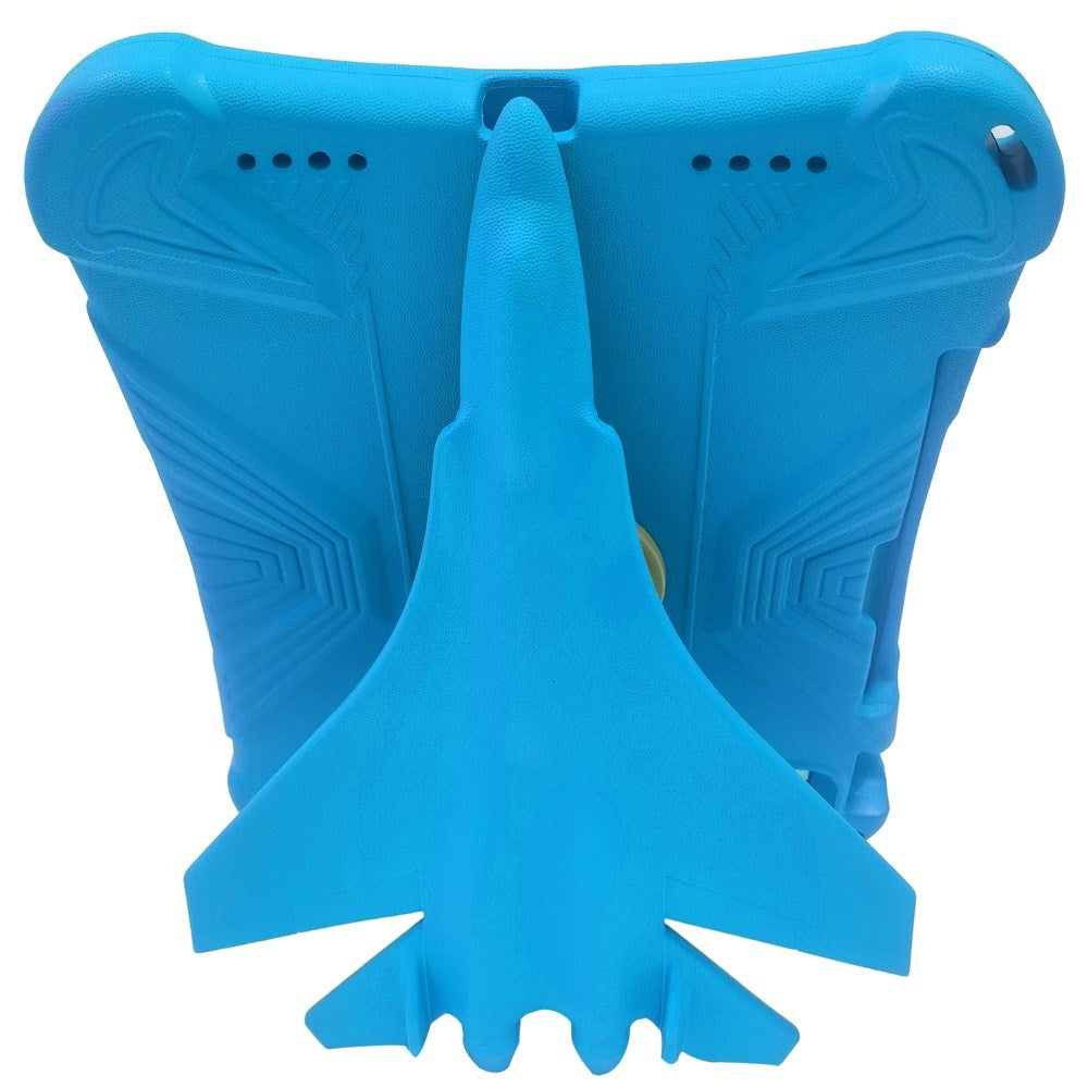 EIDERWOOD iPad Pro 11" (2025 / 2024) Barnskal med 360 Graders Stativfunktion - Flygplan - Blå