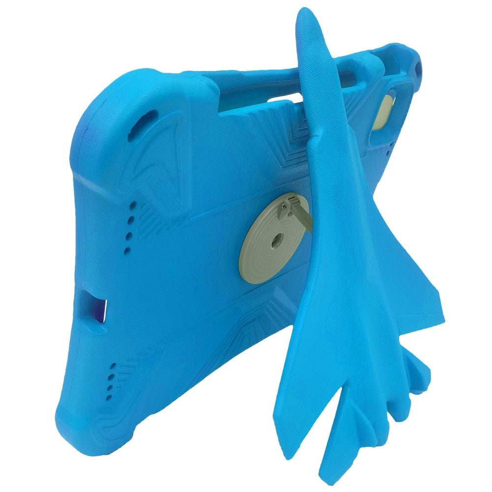 EIDERWOOD iPad Pro 11" (2025 / 2024) Barnskal med 360 Graders Stativfunktion - Flygplan - Blå