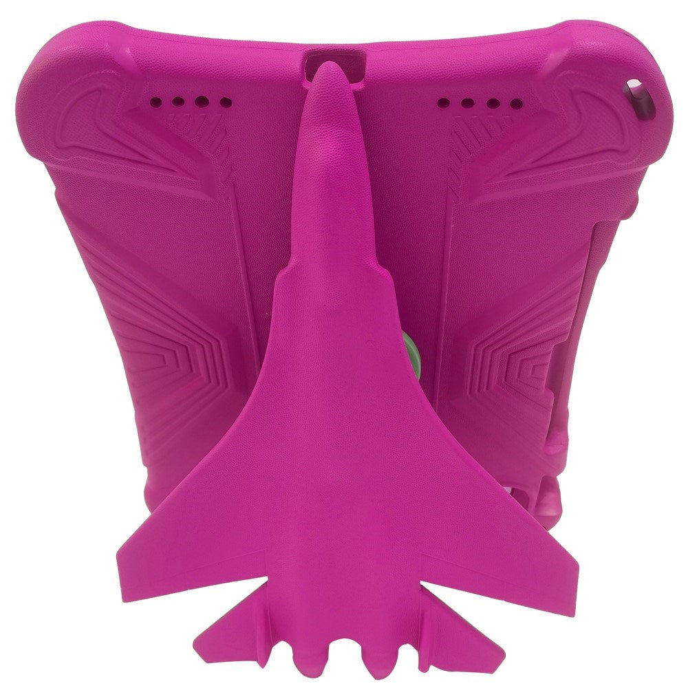 EIDERWOOD iPad Pro 11" (2025 / 2024) Barnskal med 360 Graders Stativfunktion - Flygplan - Rosa