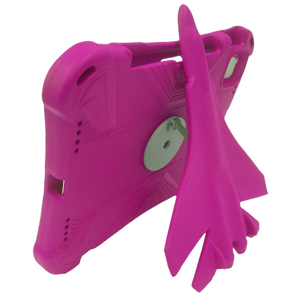 EIDERWOOD iPad Pro 11" (2025 / 2024) Barnskal med 360 Graders Stativfunktion - Flygplan - Rosa