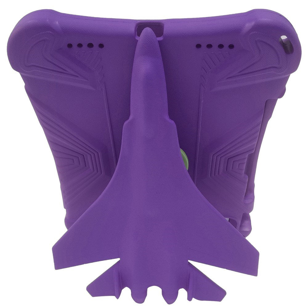 EIDERWOOD iPad Pro 11" (2025 / 2024) Barnskal med 360 Graders Stativfunktion - Flygplan - Lila