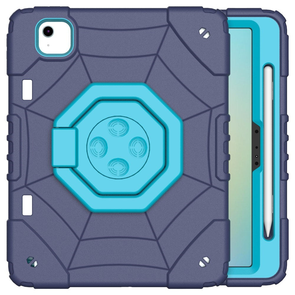 EIDERWOOD iPad Air 11" (2025 / 2024) Barnskal m. Stativ & Handtag - Mörkblå