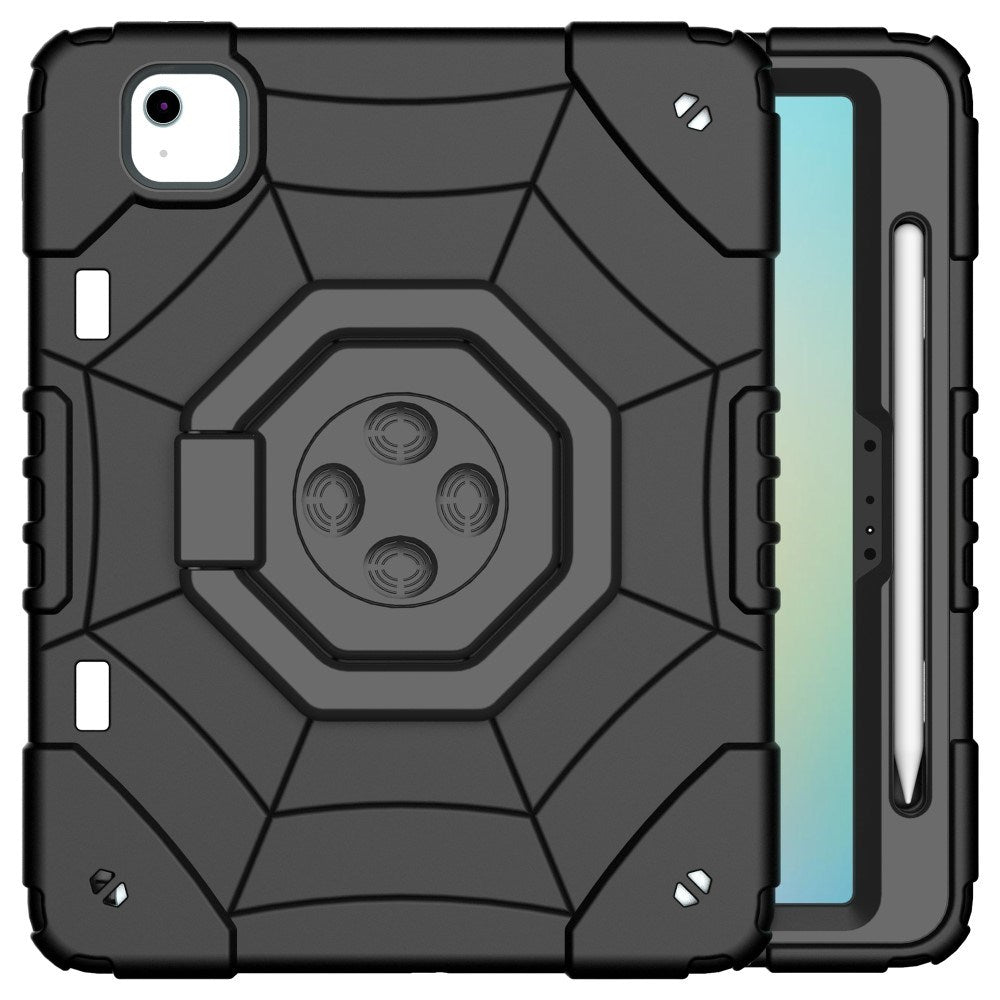 EIDERWOOD iPad Air 11" (2025 / 2024) Barnskal m. Stativ & Handtag - Svart