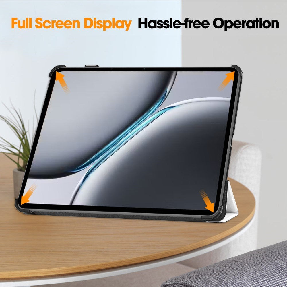 EIDERWOOD OnePlus Pad 2 Tri-Fold Tri-Fold Konstläder Fodral med Sleep-Wake Funktion - Katt