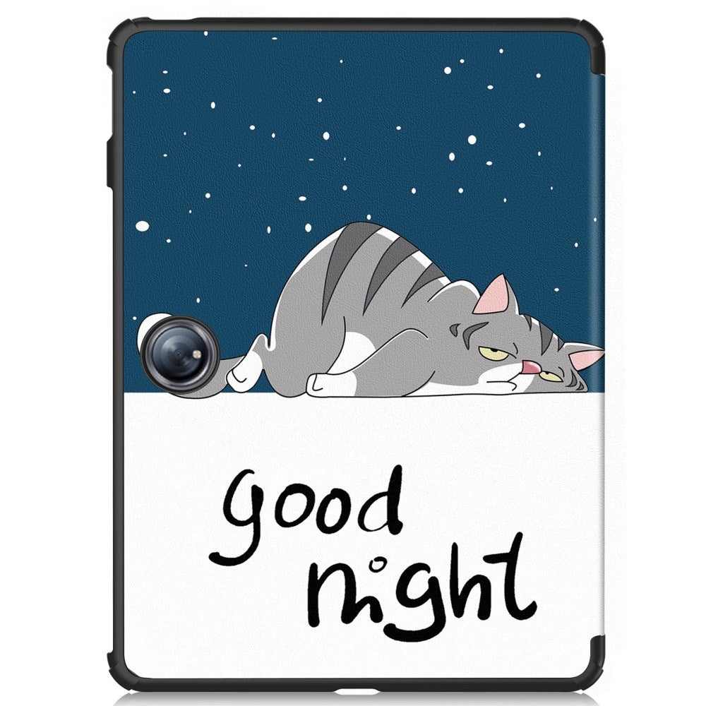 EIDERWOOD OnePlus Pad 2 Tri-Fold Tri-Fold Konstläder Fodral med Sleep-Wake Funktion - Katt