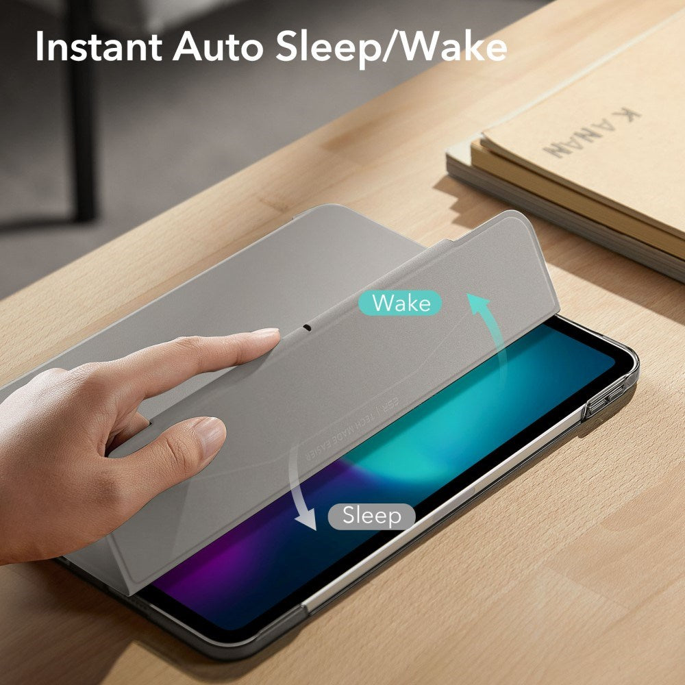 iPad Pro 13" (2025 / 2024) ESR Tri-Fold Fodral med Apple Pencil Holder - Grå