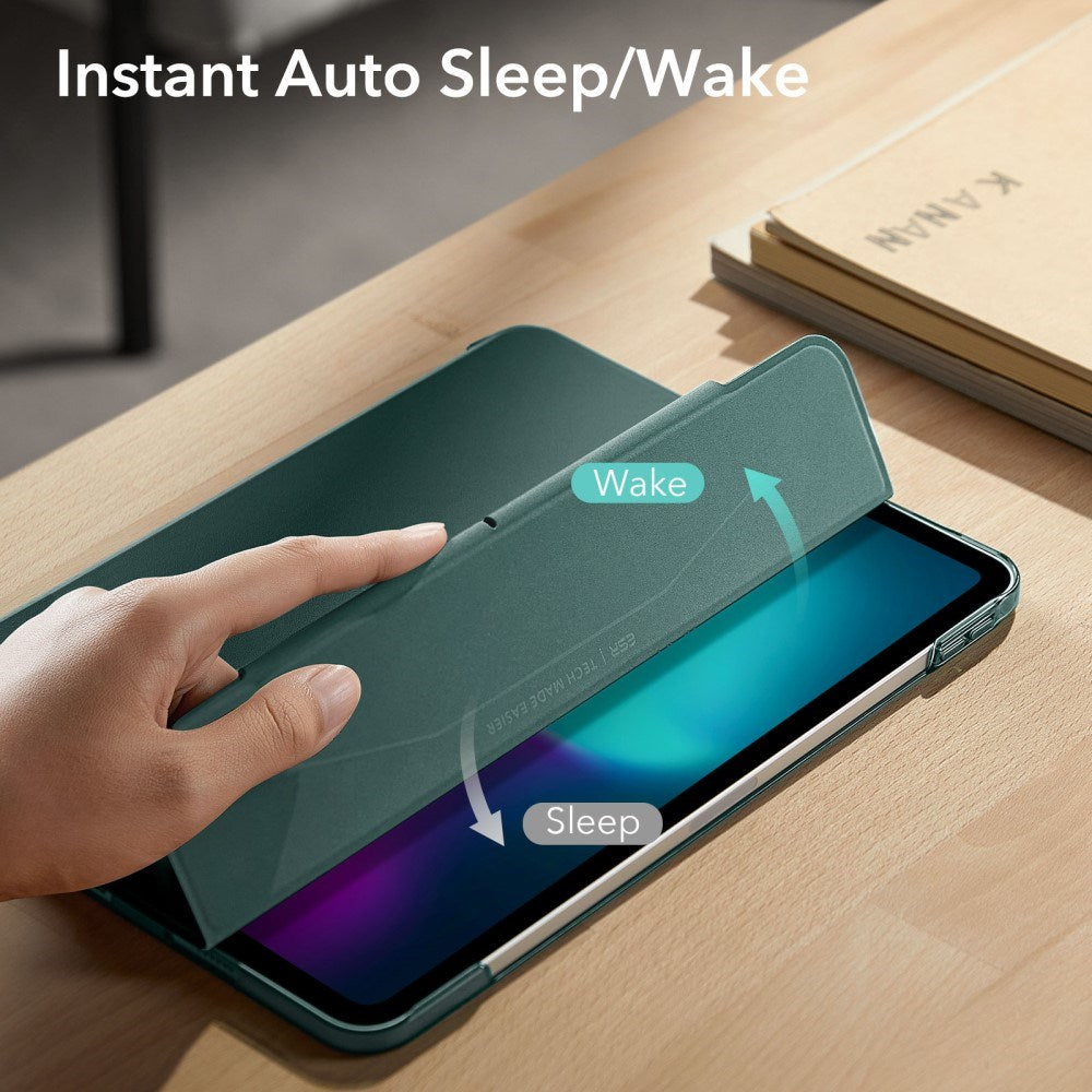 iPad Pro 11" (2025 / 2024) ESR Tri-Fold Fodral med Apple Pencil Holder - Grön
