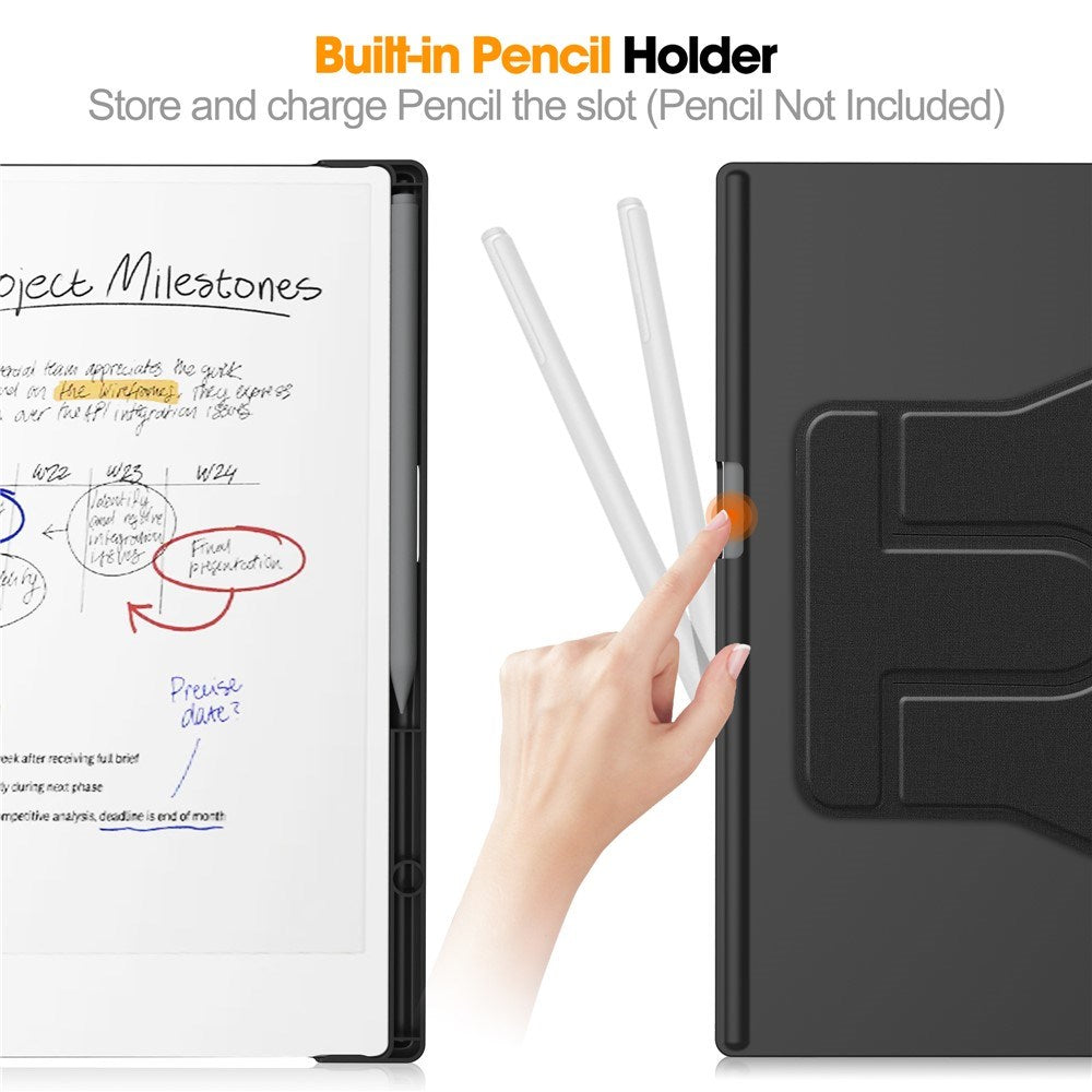EIDERWOOD ReMarkable Paper Pro Konstläder Plast Fodral m. Penn Hållare - Svart