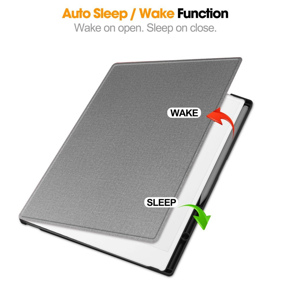 EIDERWOOD ReMarkable Paper Pro Konstläder Plast Fodral m. Penn Hållare - Grå