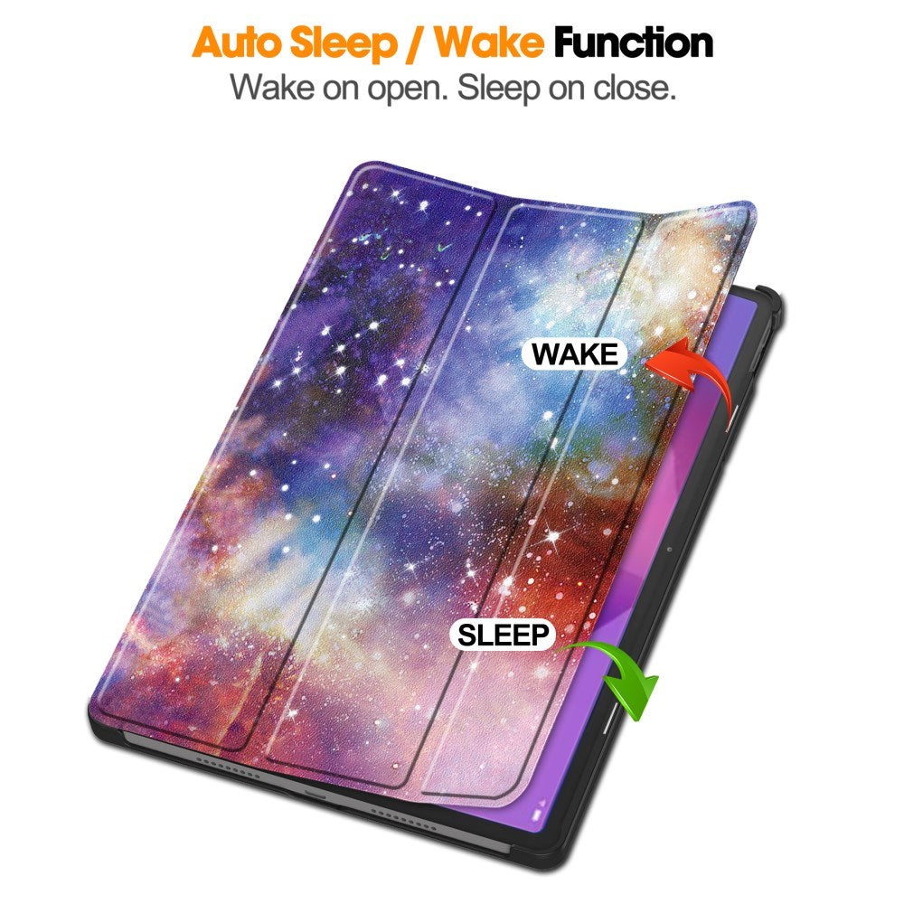 EIDERWOOD Lenovo IdeaTab Pro Tri-Fold Konstläder Flip Fodral m. Mönster - Galax