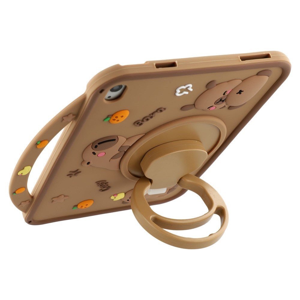 iPad 11" (2025) / 10,9" (2022) EIDERWOOD Silikon Skal m. Roterande Kickstand - Capybara