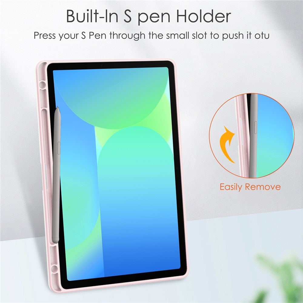 EIDERWOOD Samsung Galaxy Tab S10 Lite / S10 FE / S9 FE Fodral - Stativfunktion & Styluspennhållare - Genomskinlig / Rosa