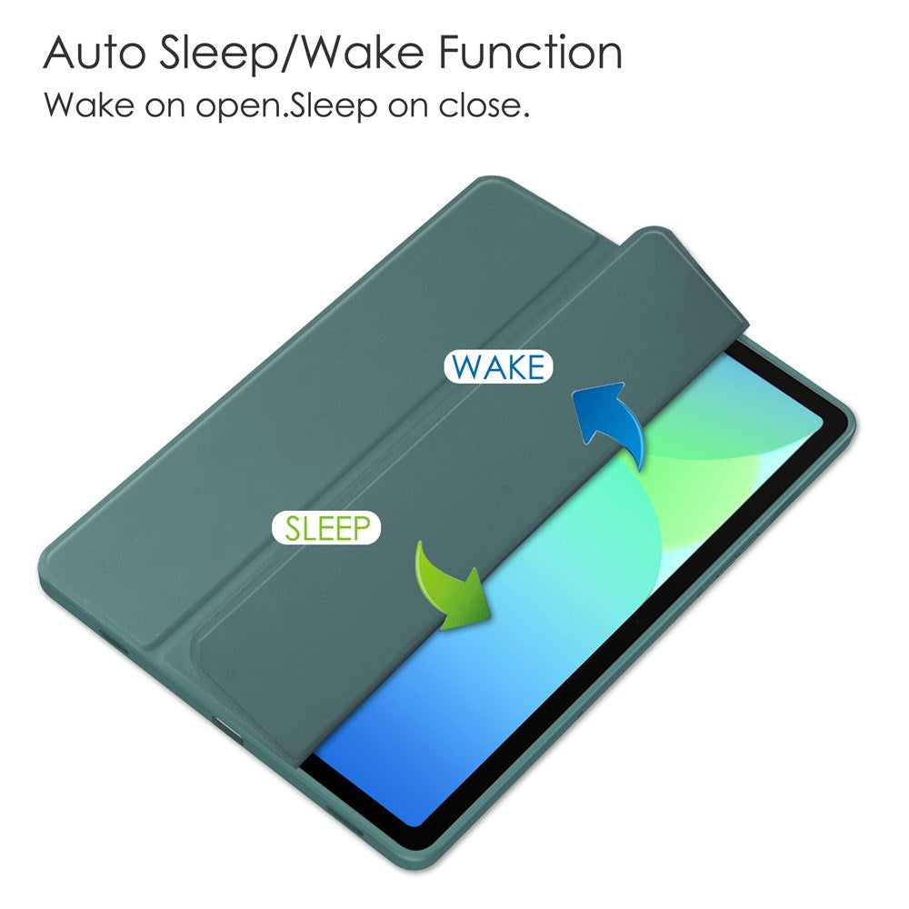 EIDERWOOD Samsung Galaxy Tab S10 Lite / S10 FE / S9 FE Fodral - Stativfunktion & Styluspennhållare - Genomskinlig / Mörkgrön