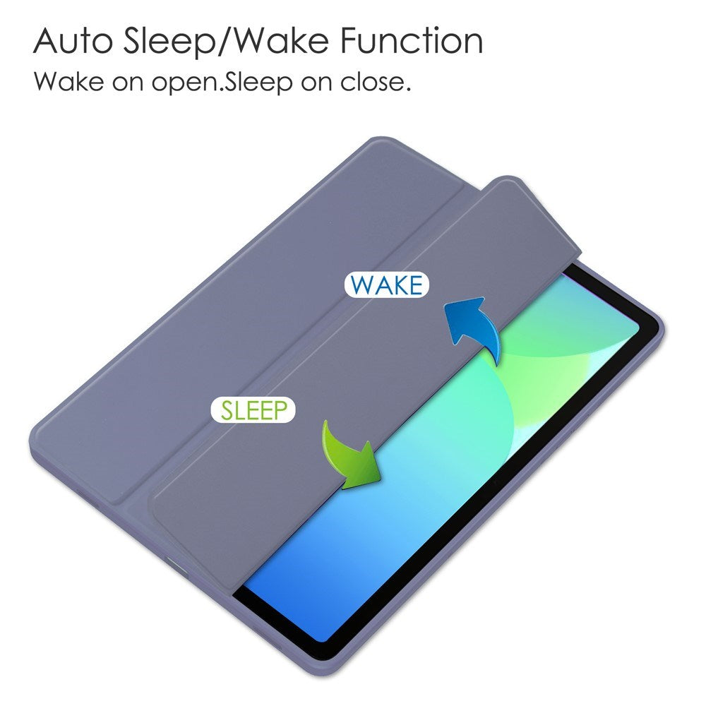 EIDERWOOD Samsung Galaxy Tab S10 Lite / S10 FE / S9 FE Fodral - Stativfunktion & Styluspennhållare - Genomskinlig / Grå Lila