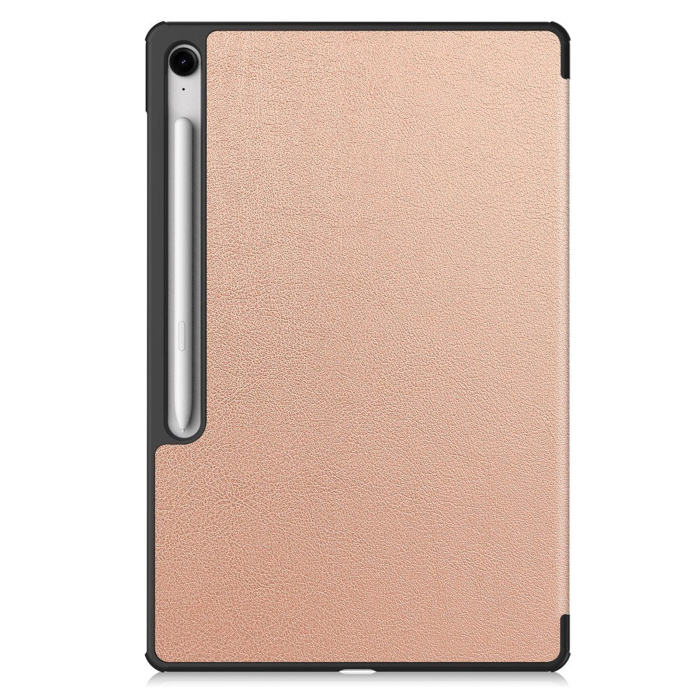 EIDERWOOD Samsung Galaxy Tab S10 FE+ (Plus) Konstläder Flip Fodral m. Stativfunktion & Pencil Hållare - Rose Gold