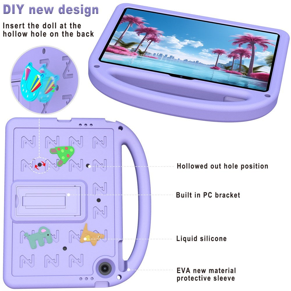 EIDERWOOD Lenovo Tab 10.1" Barnskal med Stativ & Handhållare - Lila
