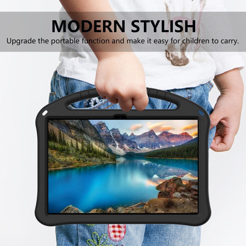 EIDERWOOD Lenovo Idea Tab Pro Anti-Drop Tablett Skal med Handtag och Stativfunktion - Svart