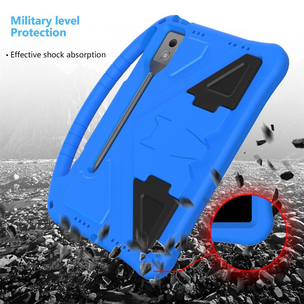 EIDERWOOD Lenovo Idea Tab Pro Anti-Drop Tablett Skal med Handtag och Stativfunktion - Blå