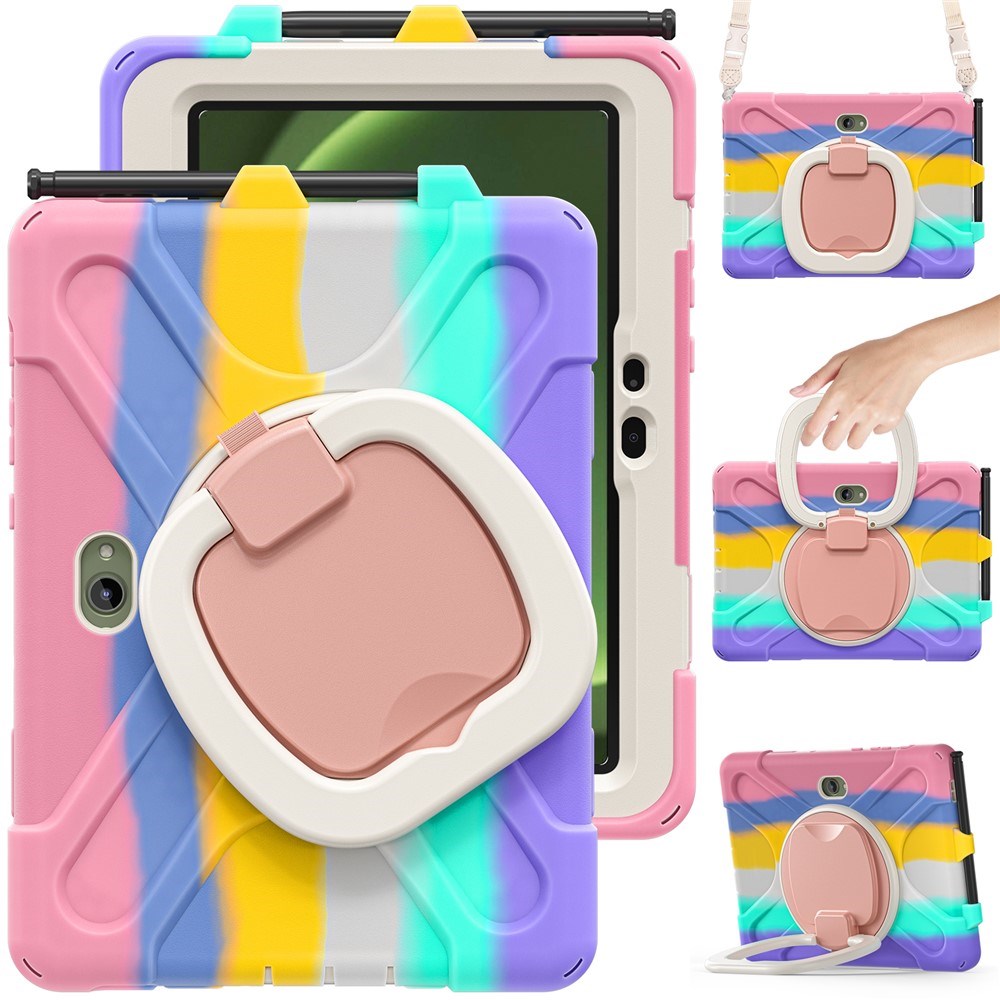 Samsung Galaxy Tab Active5 Pro / Active4 Pro EIDERWOOD Hybrid Plast Barn Skal m. Kickstand & Rem - Multi