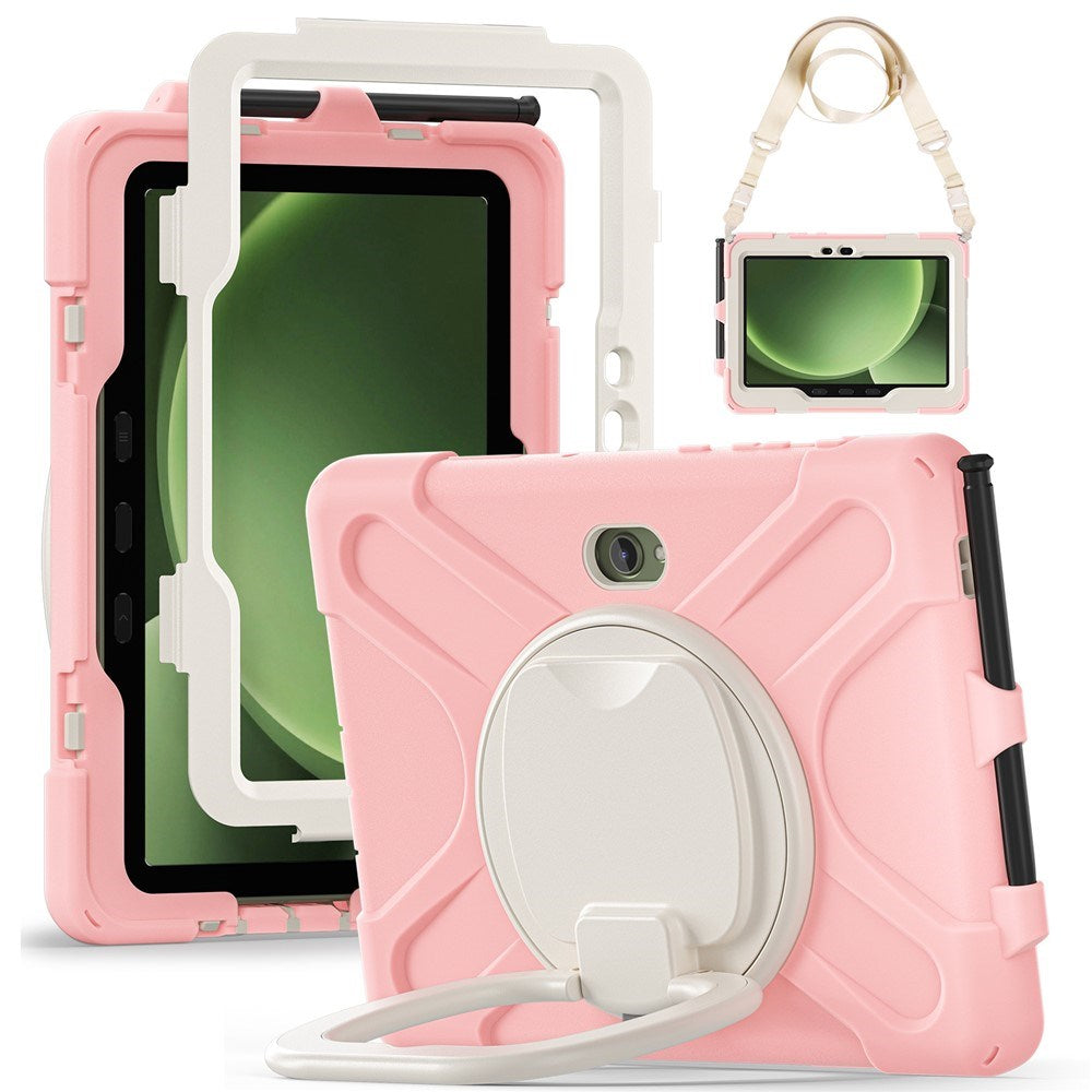 Samsung Galaxy Tab Active5 Pro / Active4 Pro EIDERWOOD Hybrid Plast Barn Skal m. Kickstand & Rem - Rosa