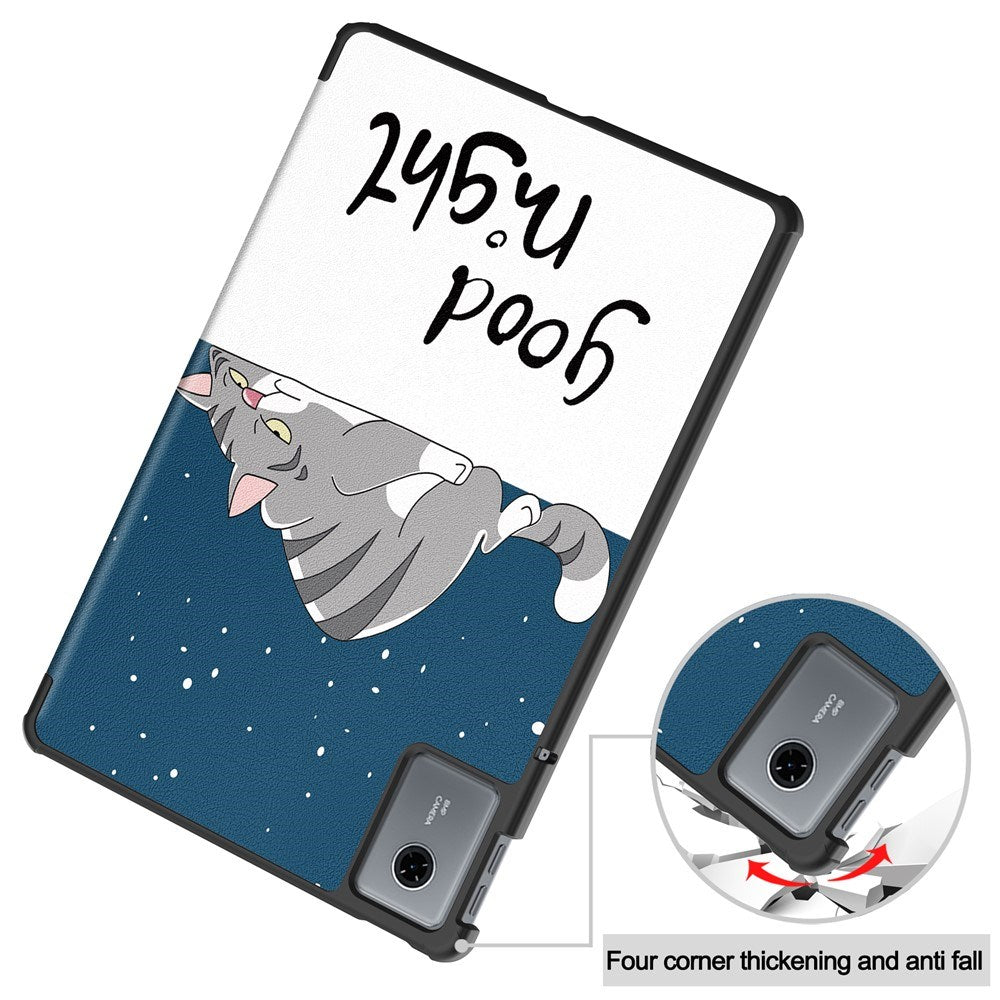 Lenovo Idea Tab 11 EIDERWOOD Konstläder Fodral med Motiv - Sovande Katt