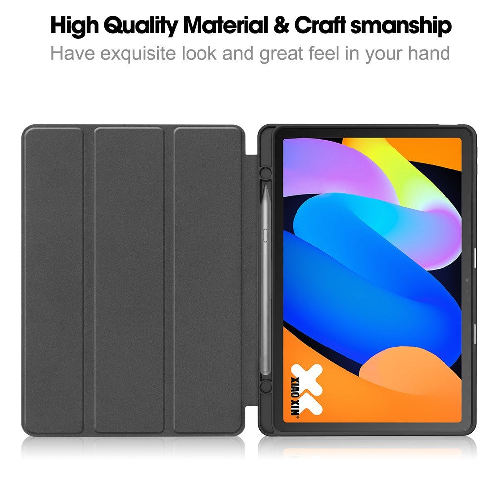 Lenovo Idea Tab 11 EIDERWOOD Konstläder Fodral med Touch Pen Hållare - Svart