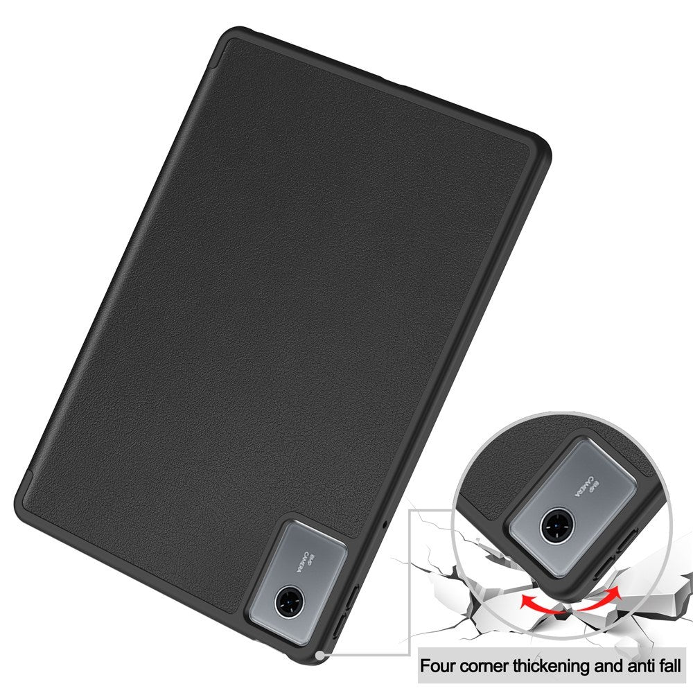 Lenovo Idea Tab 11 EIDERWOOD Konstläder Fodral med Touch Pen Hållare - Svart