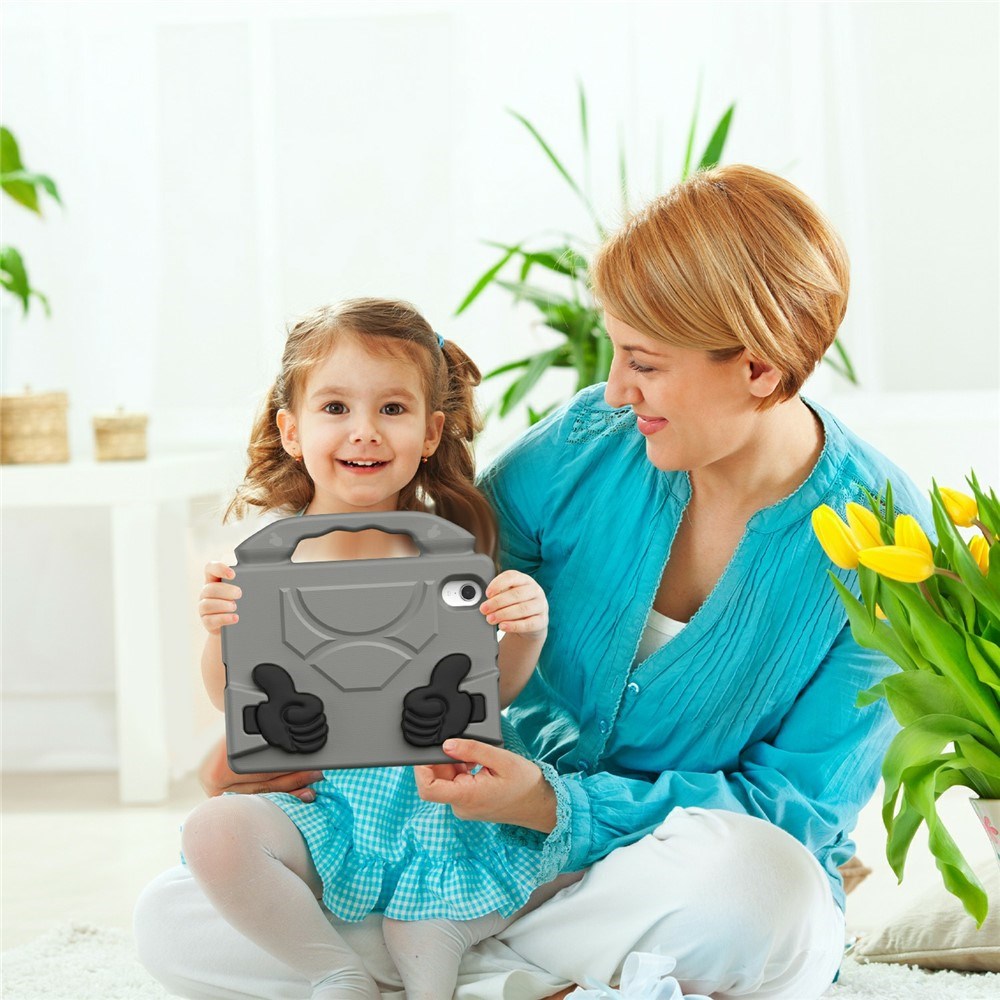 EIDERWOOD iPad Mini (2024 / 2021) Barn Skal m. Thumb Kickstand - Grå