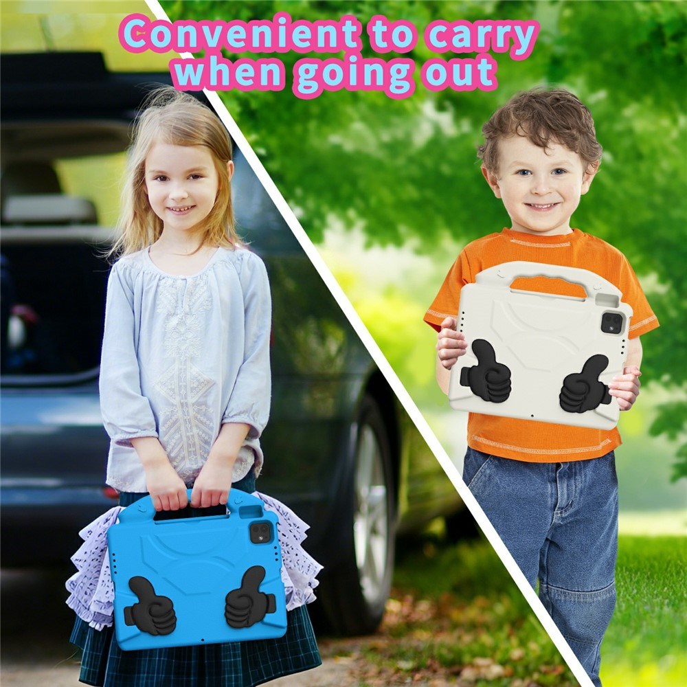 EIDERWOOD iPad Pro 11" (2025 - 2018) / Air (2022 / 2020) Barn Skal m. Thumb Kickstand - Blå