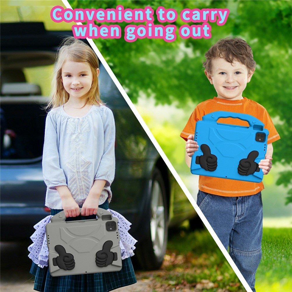 EIDERWOOD iPad Pro 11" (2025 - 2018) / Air (2022 / 2020) Barn Skal m. Thumb Kickstand - Grå