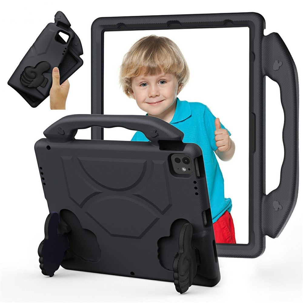 EIDERWOOD iPad Pro 12.9" (2022 / 2021 / 2020 / 2018) / Air 13" (2025 / 2024) / Pro 13" (2025 / 2024) Barn Skal m. Thumb Kickstand - Svart