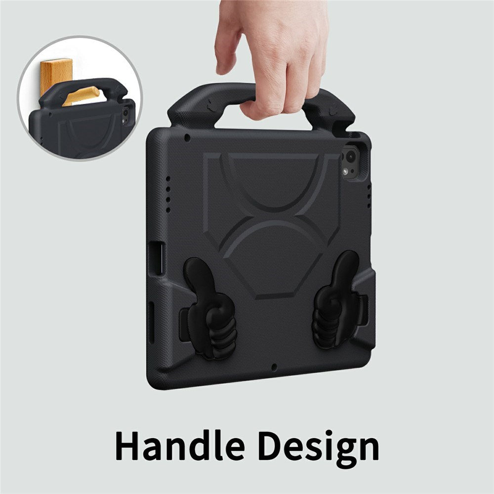 EIDERWOOD iPad Pro 12.9" (2022 / 2021 / 2020 / 2018) / Air 13" (2025 / 2024) / Pro 13" (2025 / 2024) Barn Skal m. Thumb Kickstand - Svart