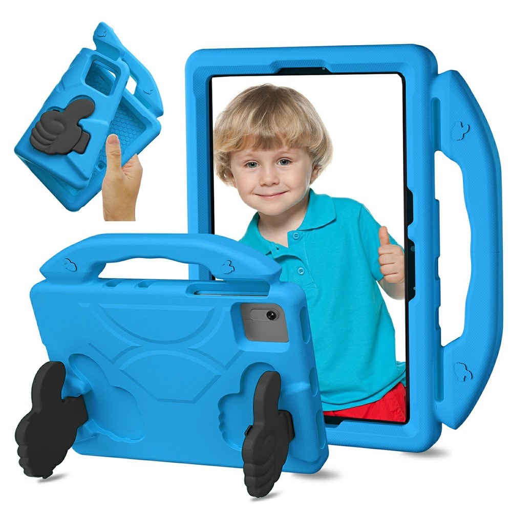 EIDERWOOD Xiaomi Redmi Pad 2 / SE / 6 / 5 / Lenovo Tab M11 / Samsung Galaxy Tab S10 FE / S9 FE / S9 / S8 / S7 Barn Skal m. Thumb Kickstand - Blå