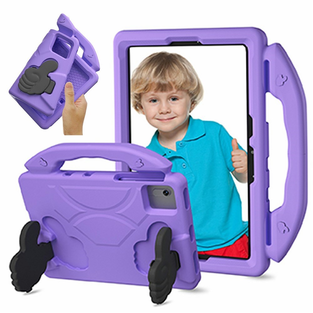 EIDERWOOD Xiaomi Redmi Pad 2 / SE / 6 / 5 / Lenovo Tab M11 / Samsung Galaxy Tab S10 FE / S9 FE / S9 / S8 / S7 Barn Skal m. Thumb Kickstand - Lila
