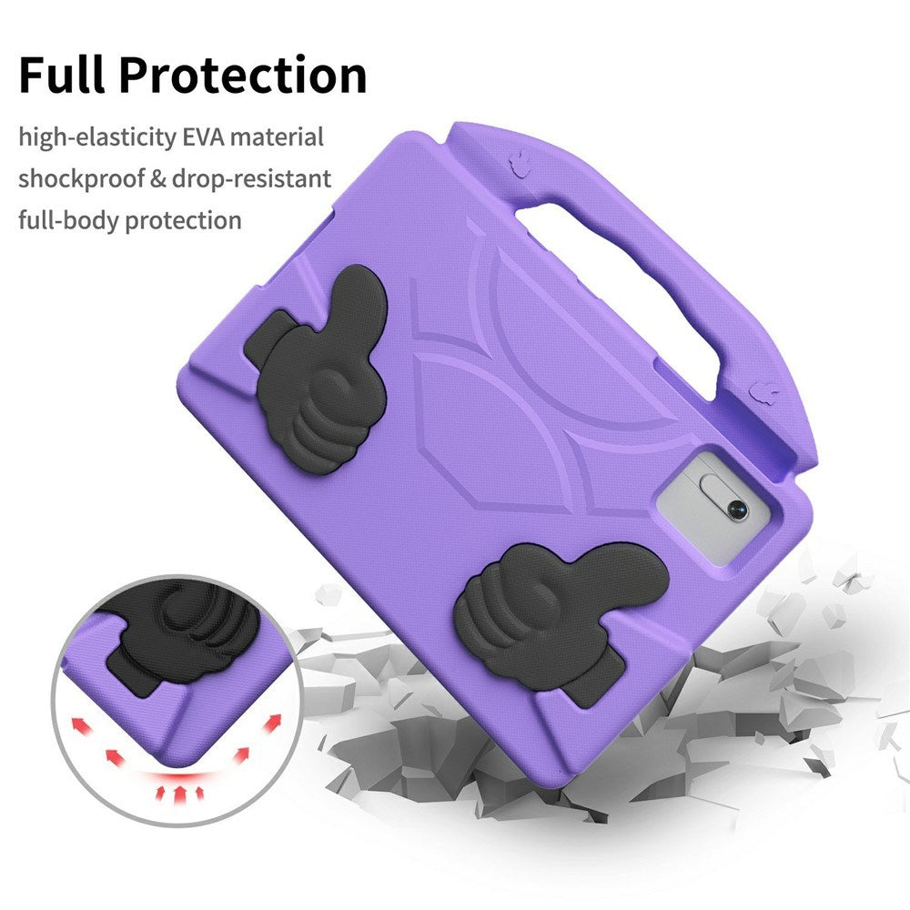 EIDERWOOD Xiaomi Redmi Pad 2 / SE / 6 / 5 / Lenovo Tab M11 / Samsung Galaxy Tab S10 FE / S9 FE / S9 / S8 / S7 Barn Skal m. Thumb Kickstand - Lila